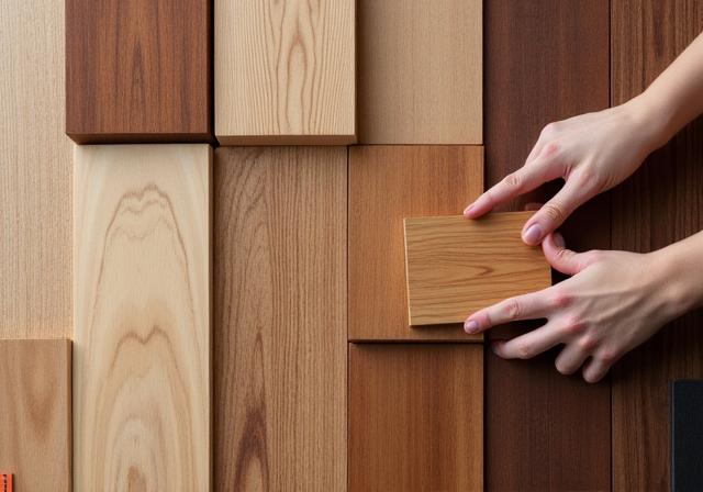 다양한 종류의 원목 샘플들